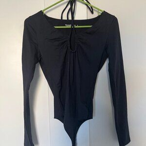 Abercrombie & Fitch SoftAF Keyhole Tank Bodysuit — Black, Size S, Gently Worn